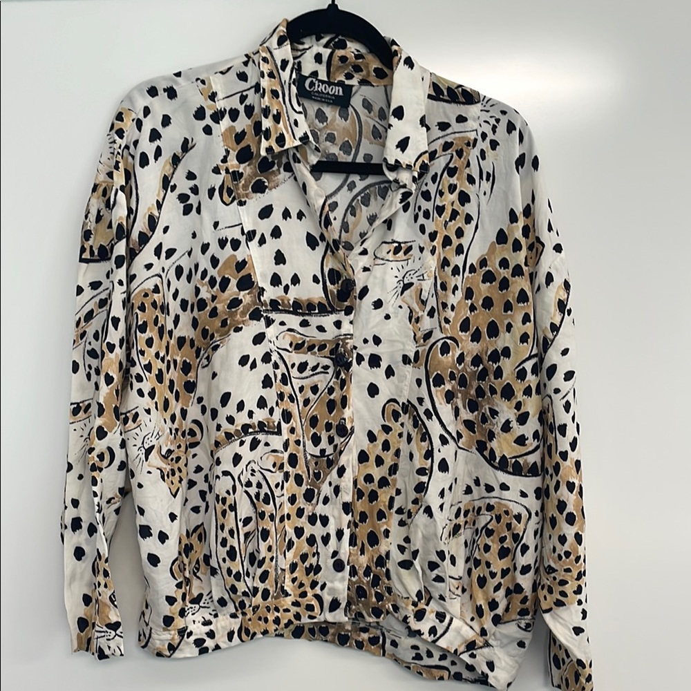 Vintage 1980 animal print blouse from CHOON, no flaws, non-smoking home, medium